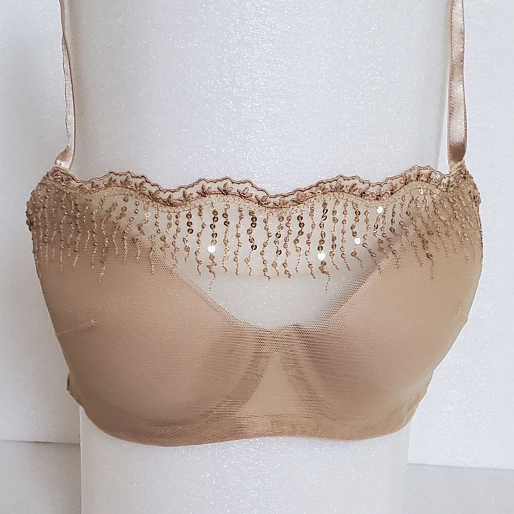 Soma Soft Tan Camisole Bra with Exclusive Trims, Size 36B